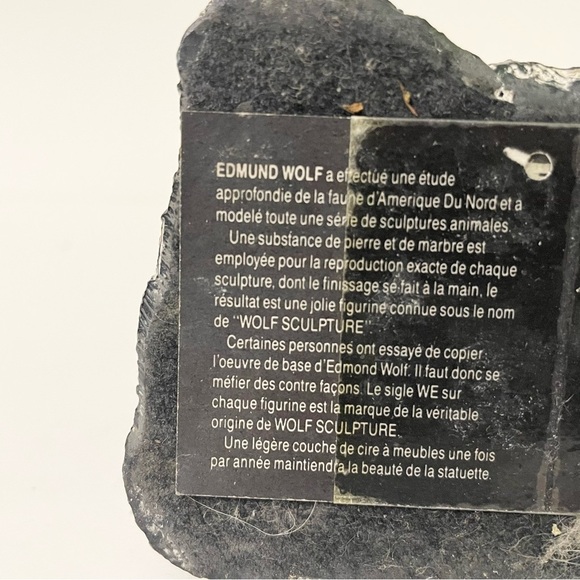 Edmund Wolf Sculpture Bear Stone Figure 4.5” Tall - Picture 12 of 16